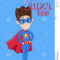 Super Hero Kids Postcard Template Stock Vector Pertaining To Superman Birthday Card Template