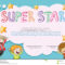 Super Star Award Template With Kids In Background Stock Inside Star Award Certificate Template
