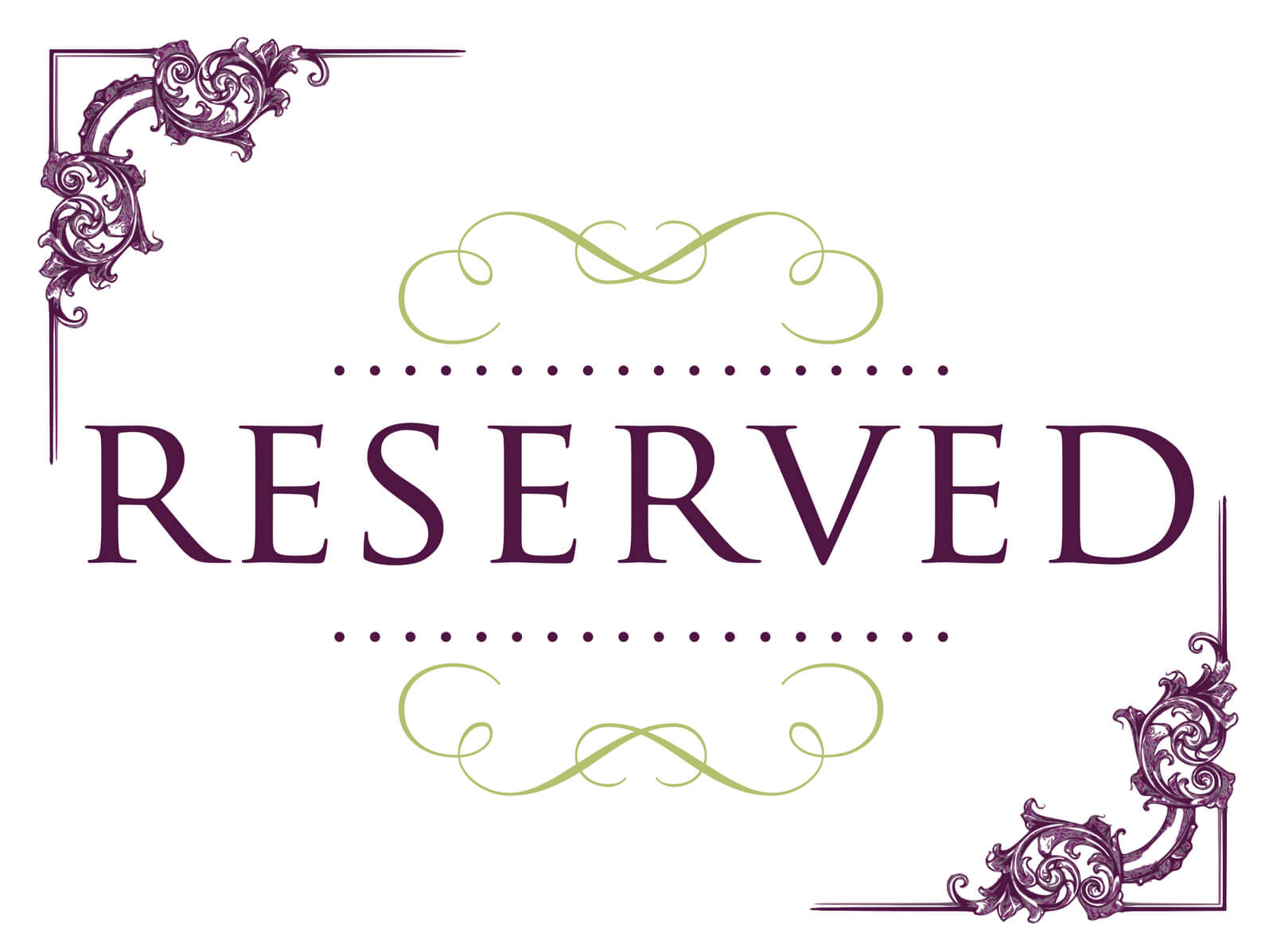 Superb Reserved Signs For Tables | Reserved Wedding Signs Regarding Reserved Cards For Tables Templates