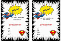 Superman Free Printable Birthday Party Invitations intended for Superman Birthday Card Template