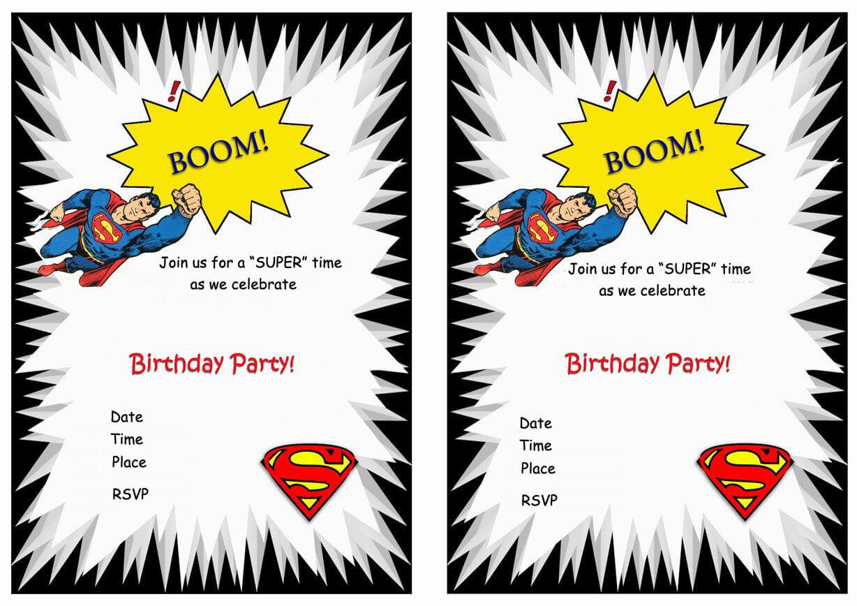 Superman Free Printable Birthday Party Invitations Intended For Superman Birthday Card Template