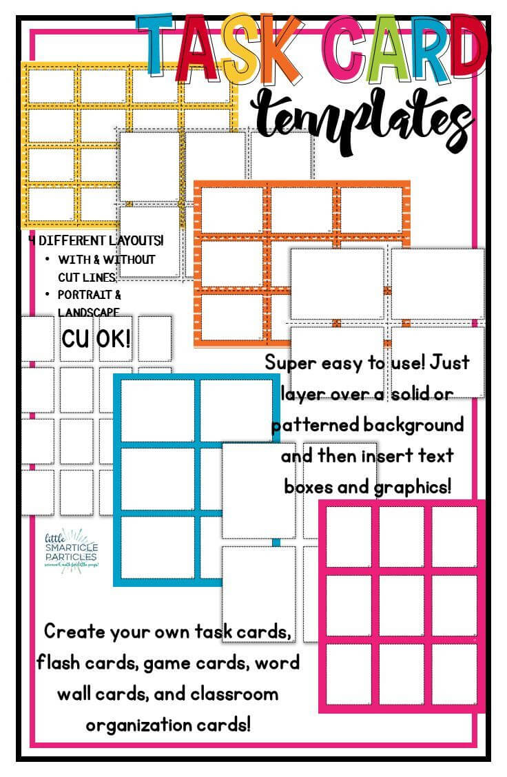 Task Card & Flash Card Templates – Commercial Use Ok For Task Card Template