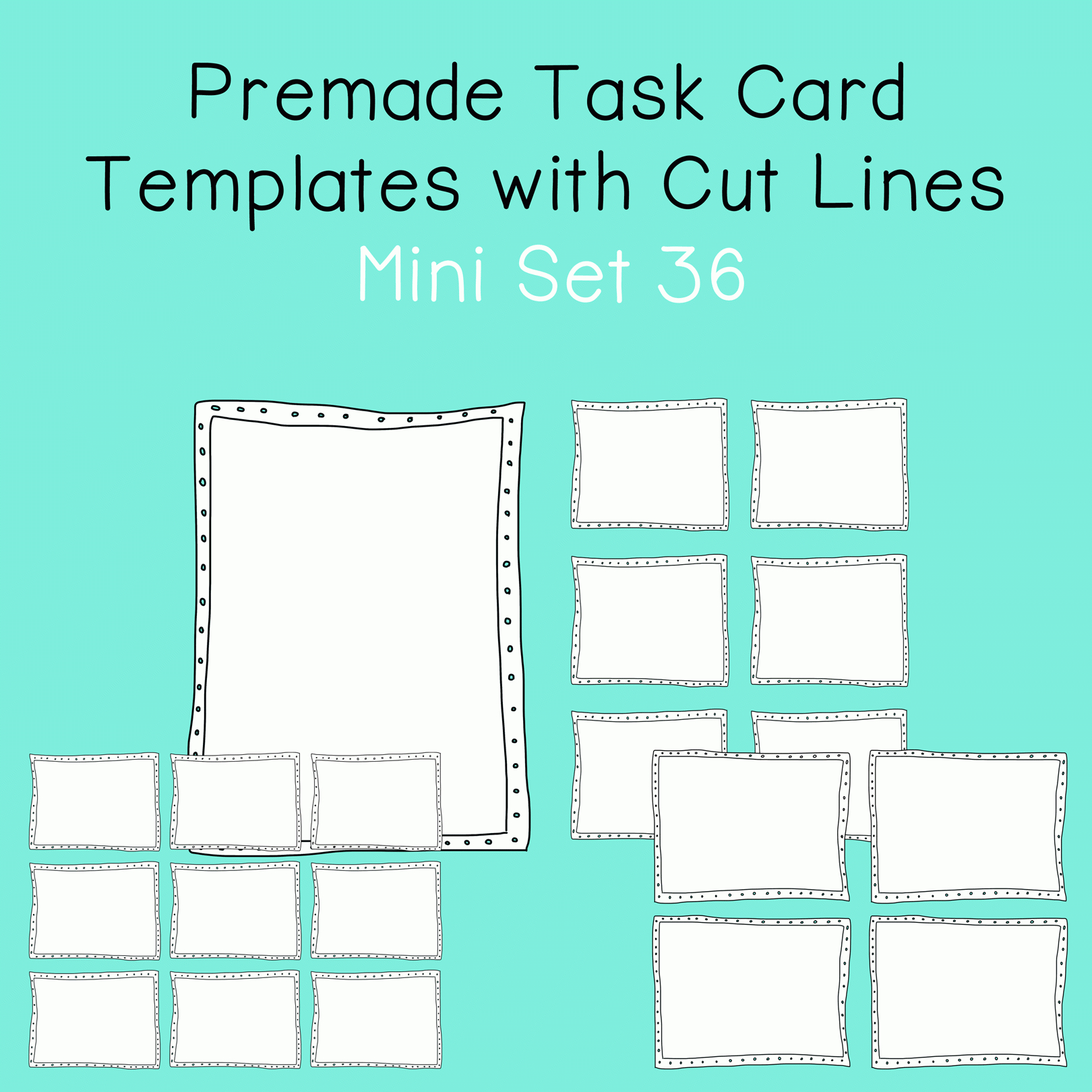 Task Card Template – Mini Set 36 – Frames – Borders, $ | Tpt For Task Card Template