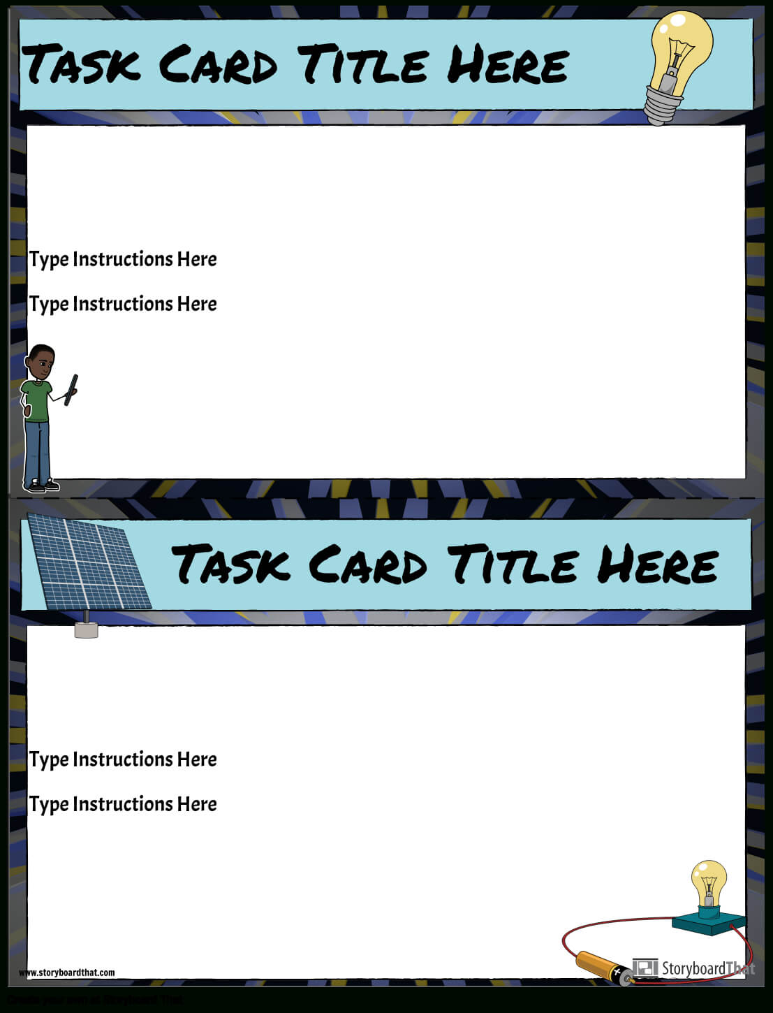 Task Card Template Storyboardanna Warfield With Regard To Task Card Template