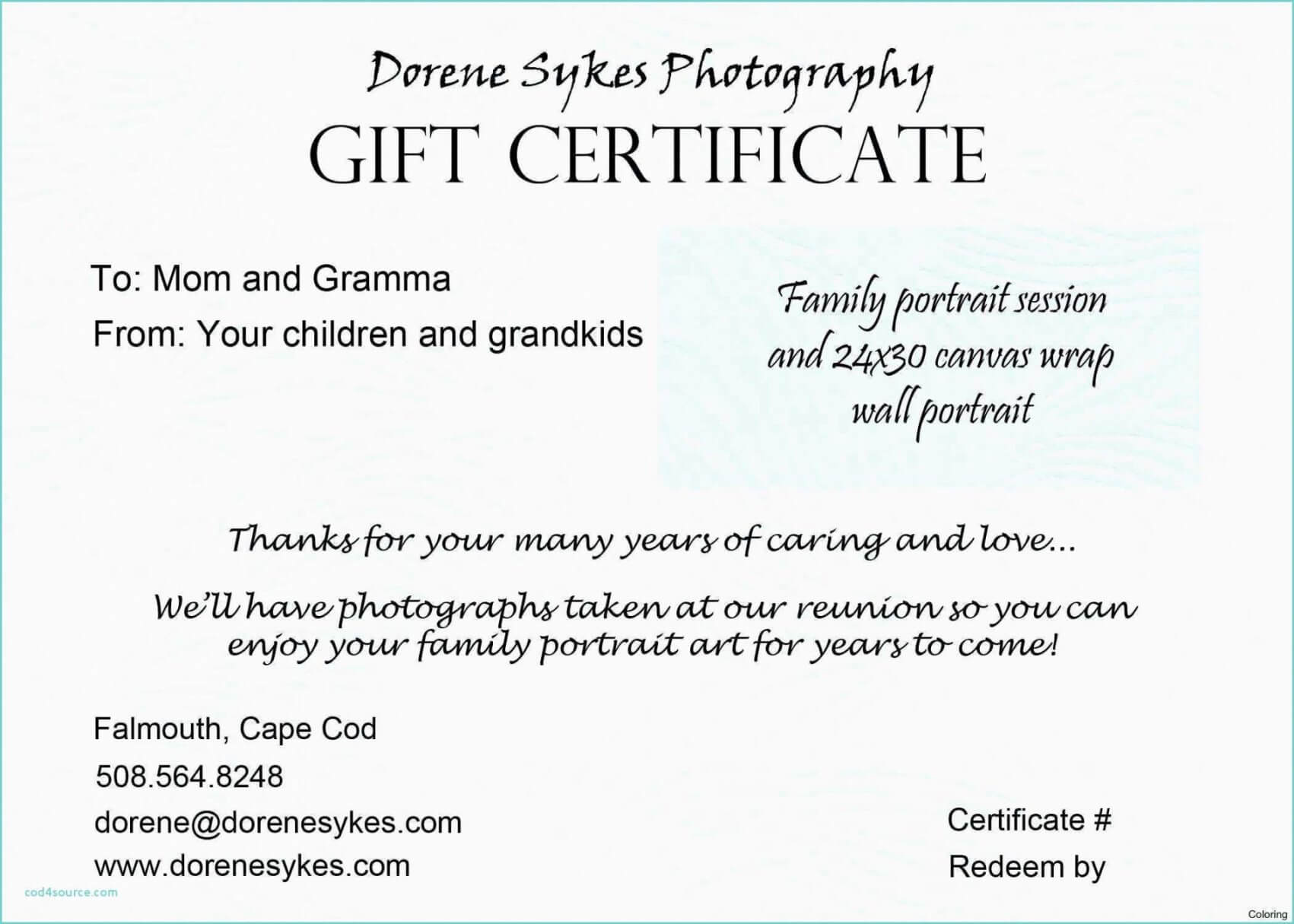 Tattoo Gift Certificate Template With Regard To Free Photography Gift Certificate Template
