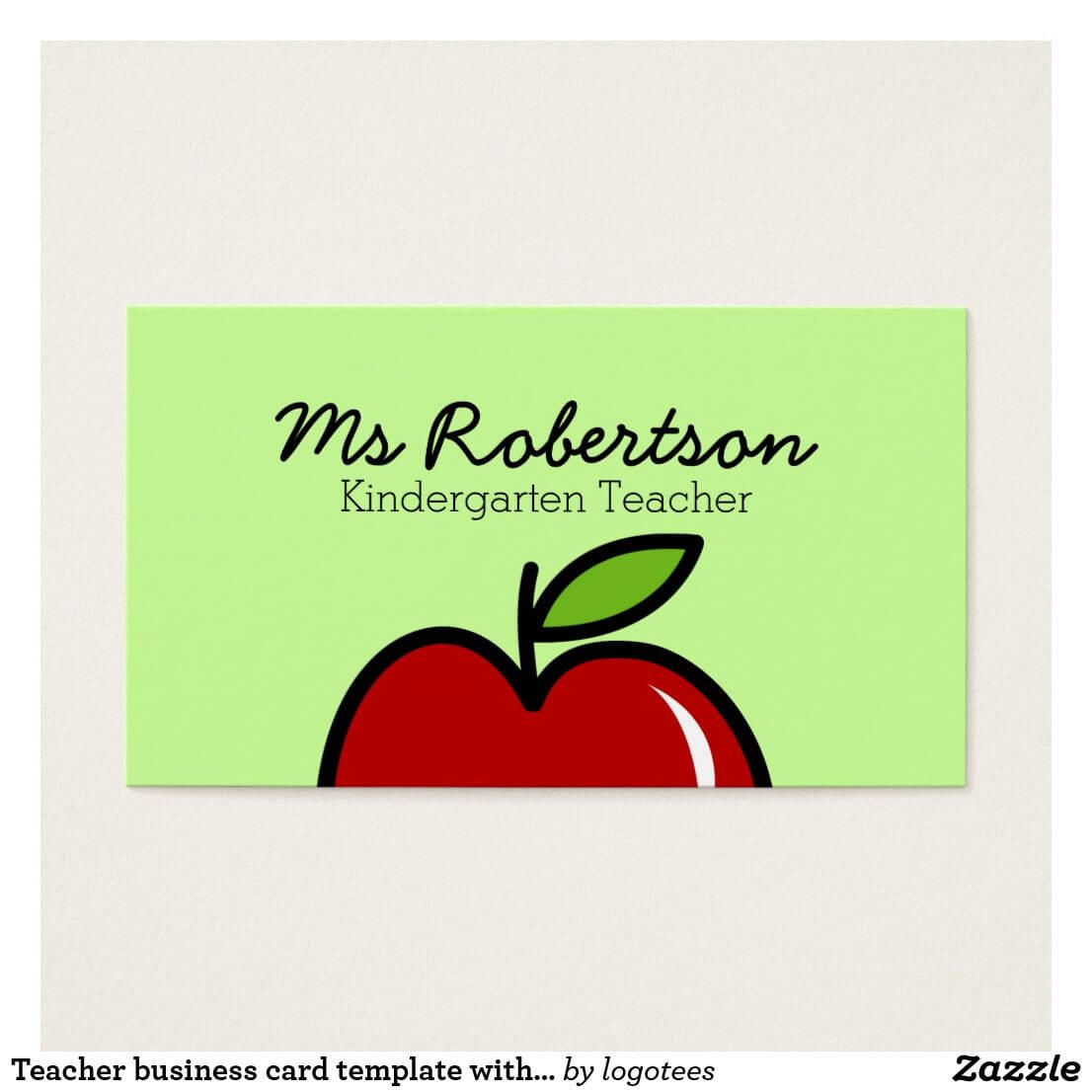 Teacher Business Card Template With Red Apple | Zazzle Regarding Business Cards For Teachers Templates Free