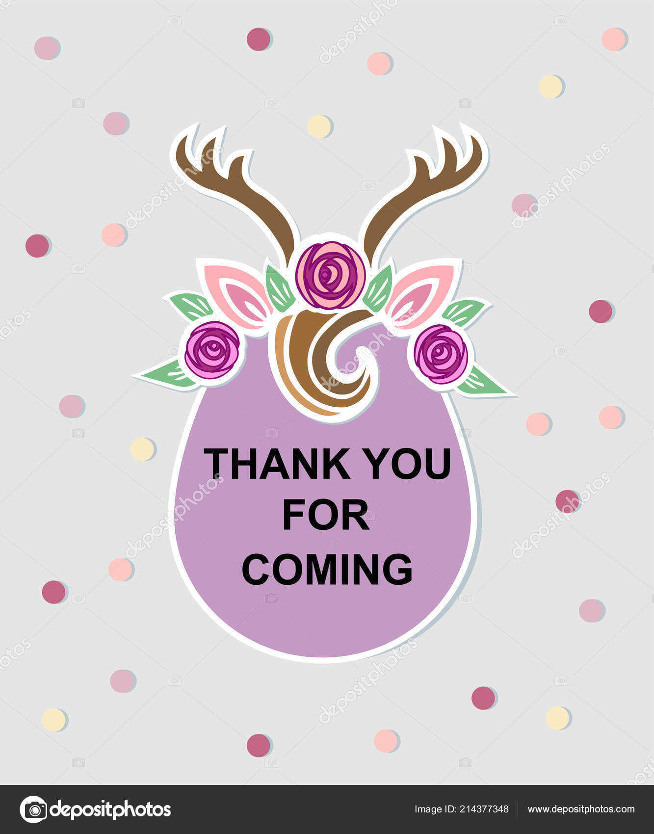Template Deer Headband Party Invitation Baby Shower Thank Regarding Thank You Card Template For Baby Shower