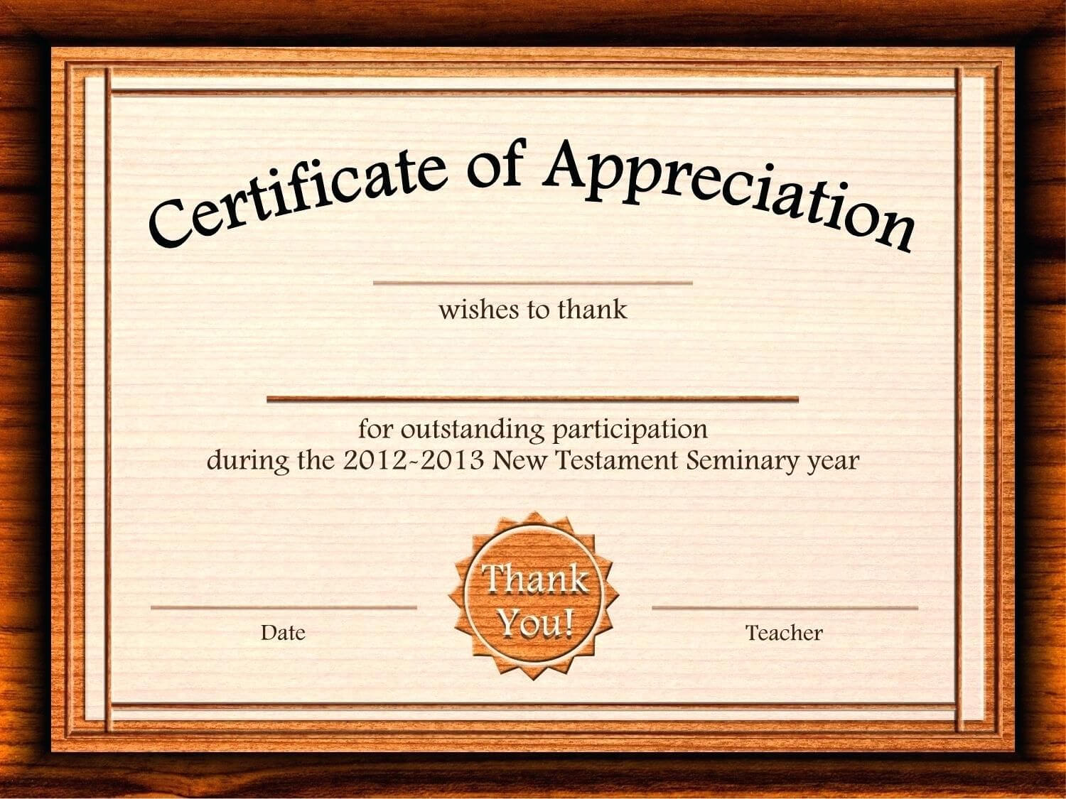 Template: Editable Certificate Of Appreciation Template Free Pertaining To Best Teacher Certificate Templates Free