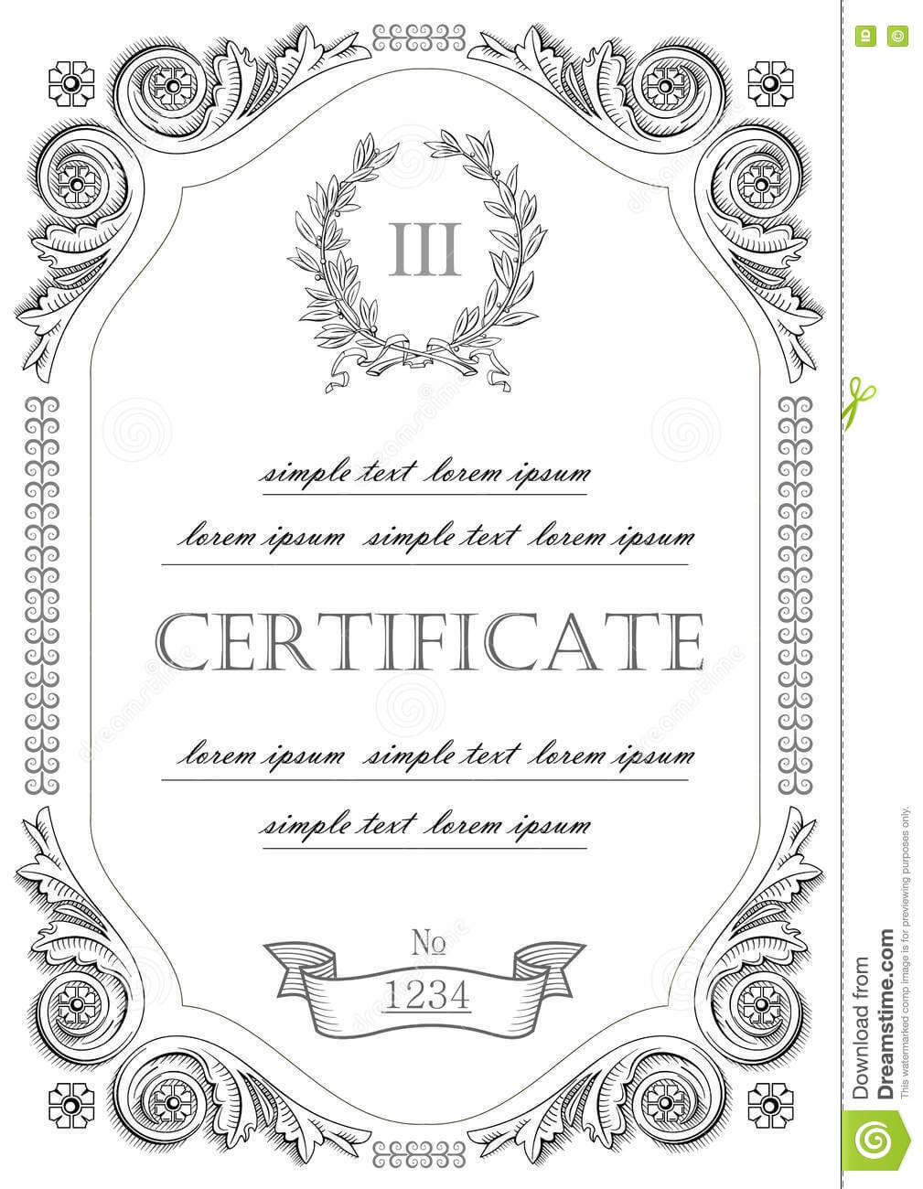 Template For The Certificate Stock Vector – Illustration Of For Certificate Of License Template