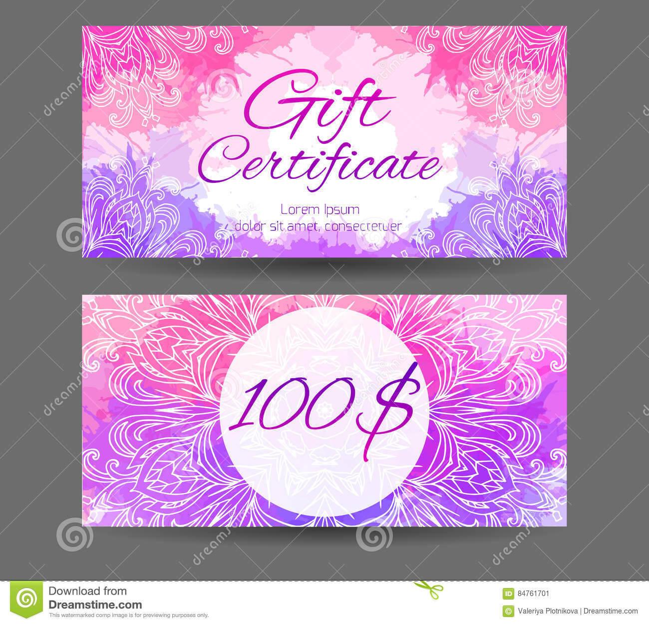 Template Gift Certificate For Yoga Studio, Spa Center Stock Intended For Yoga Gift Certificate Template Free