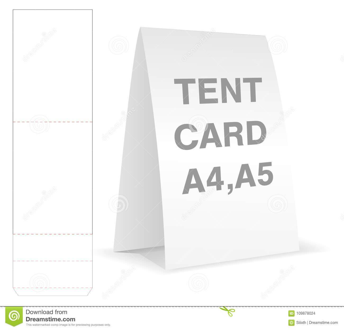 Tent Card Die Cut Mock Up Template Vector Stock Vector Regarding Blank Tent Card Template