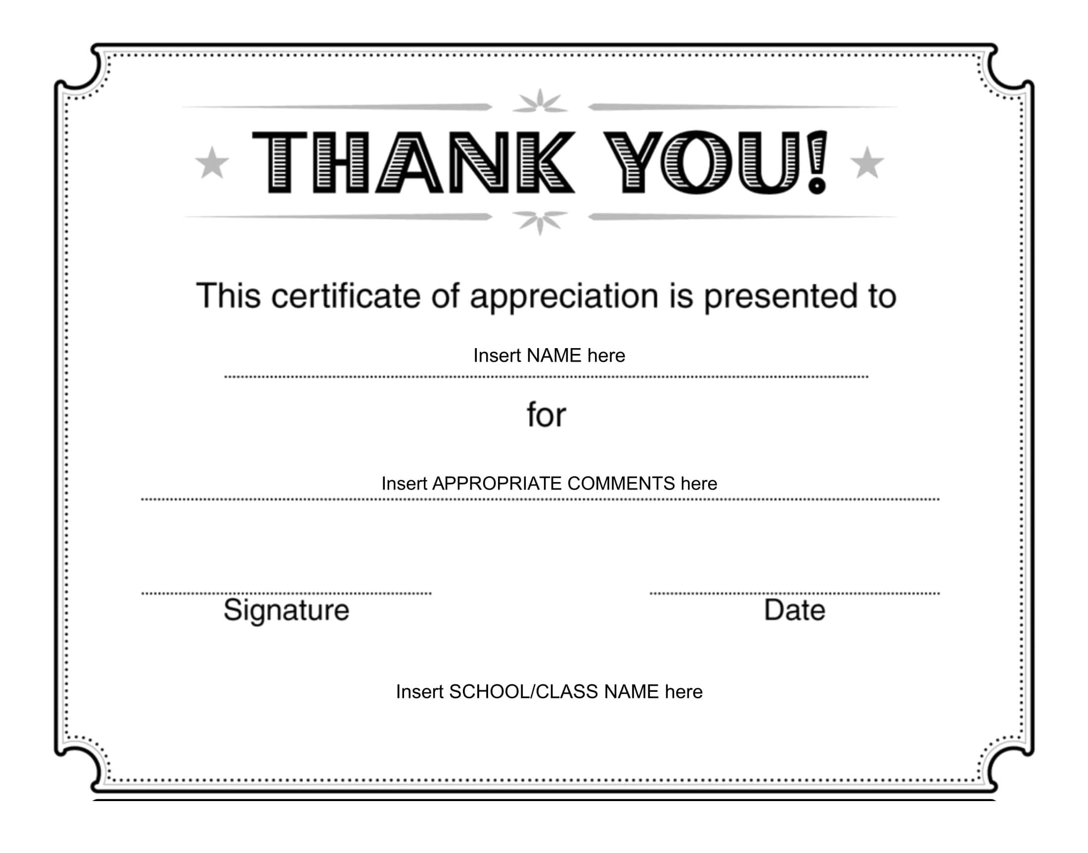 Thank You Certificate – Download Free Template For Farewell Certificate Template