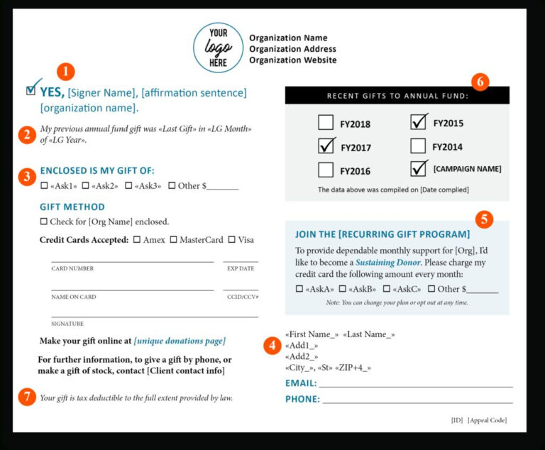 Building Fund Pledge Card Template