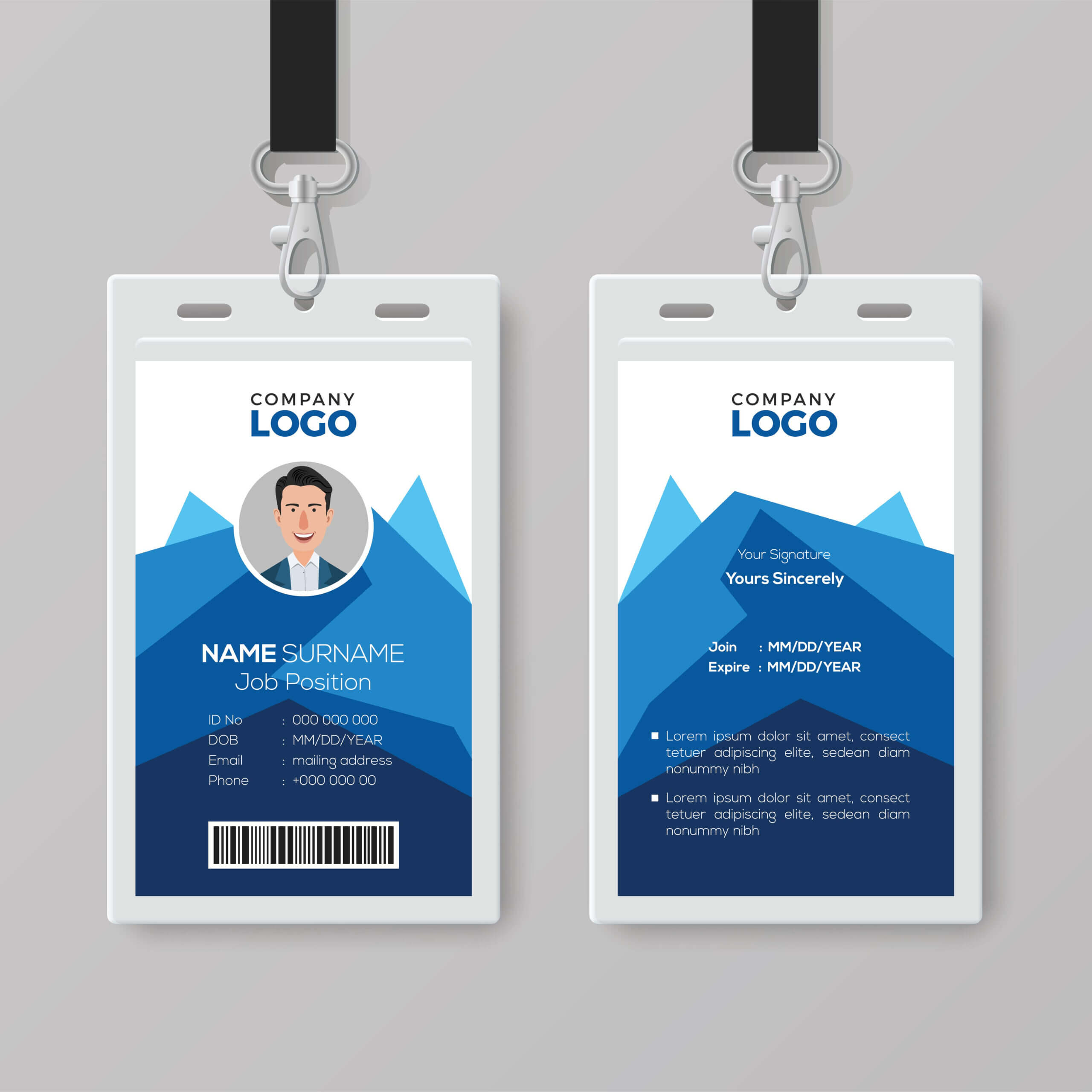 This Id Card Template Perfect For Any Types Of Agency With Id Card Template Ai