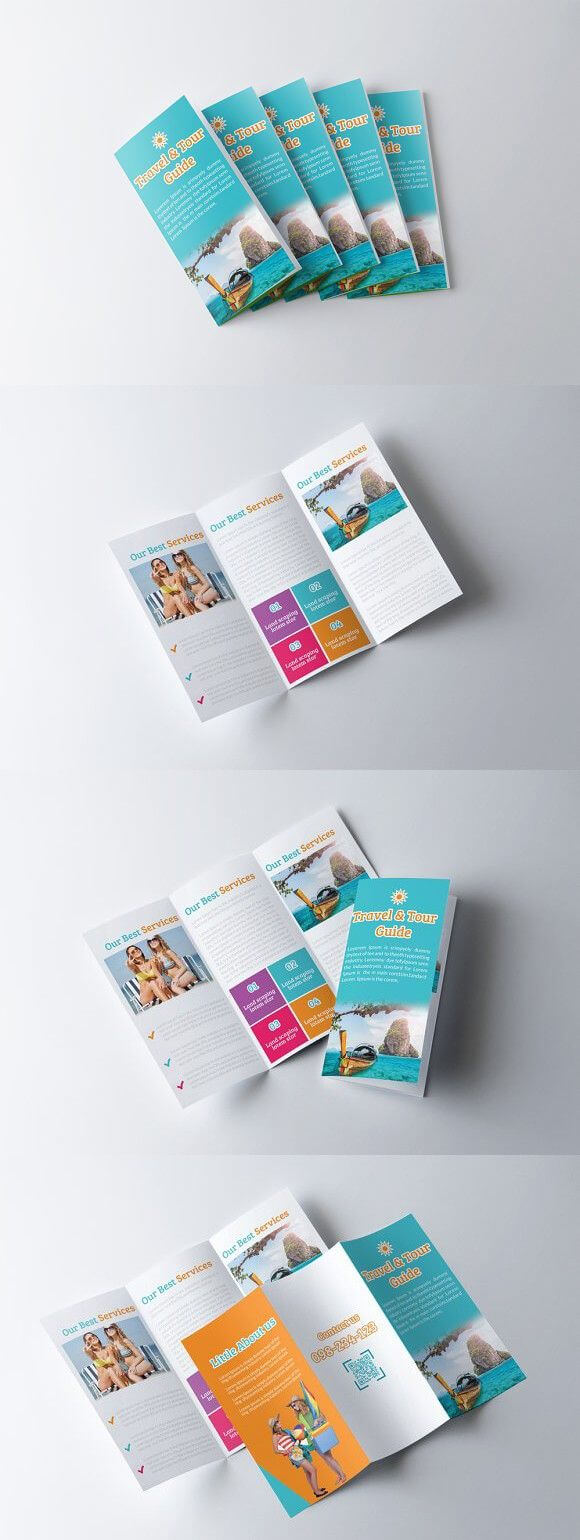 Tour Travel Guide Trifold Brochure | Leisure Design | Travel Throughout Travel Guide Brochure Template