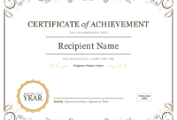 Training Certificate Templates Word | Certificate Templates within Certificate Of Achievement Template Word