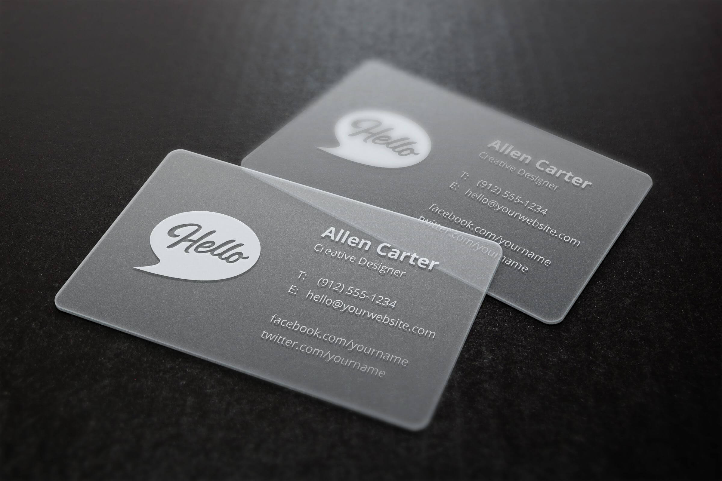 Translucent Business Cards Mockup | Business Card Mock Up Within Transparent Business Cards Template