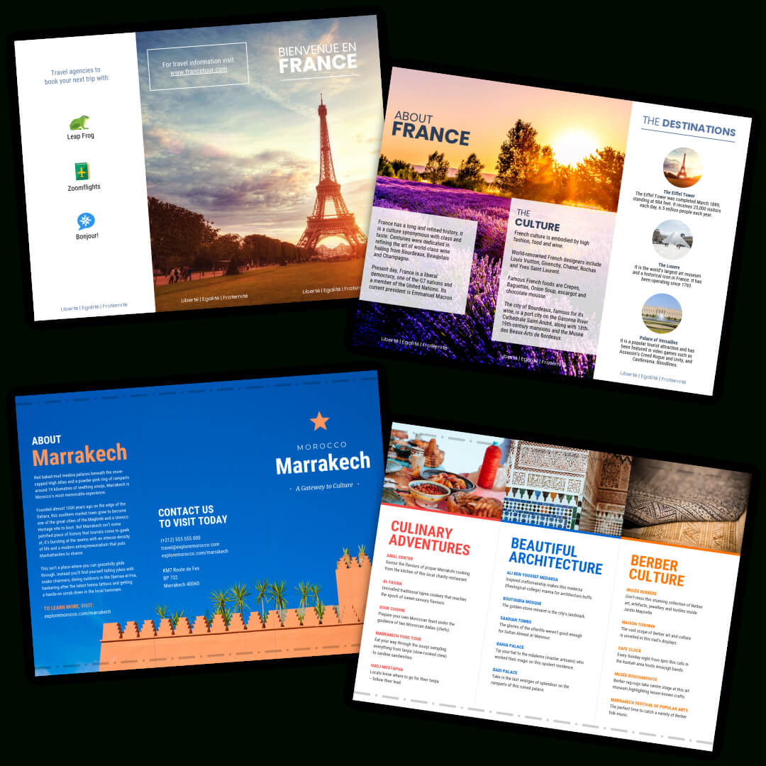 Travel Brochure Templates - Make A Travel Brochure - Venngage Pertaining To Travel Guide Brochure Template