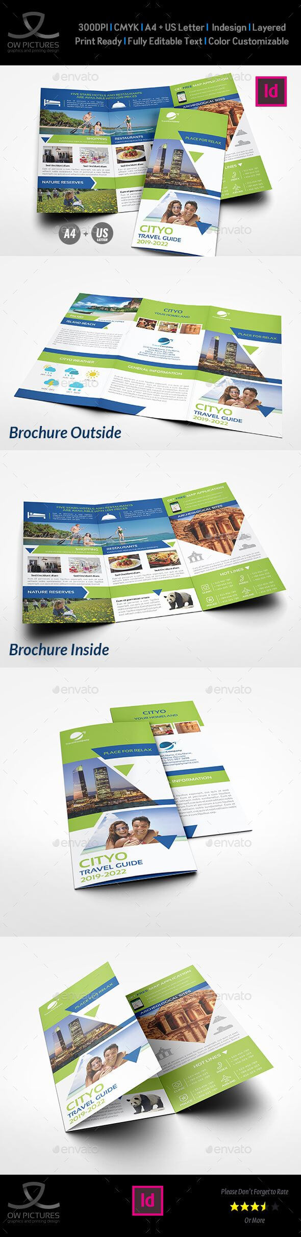 Travel Guide Tri Fold Brochure Template | Brochure Tri Fold Inside Travel Guide Brochure Template