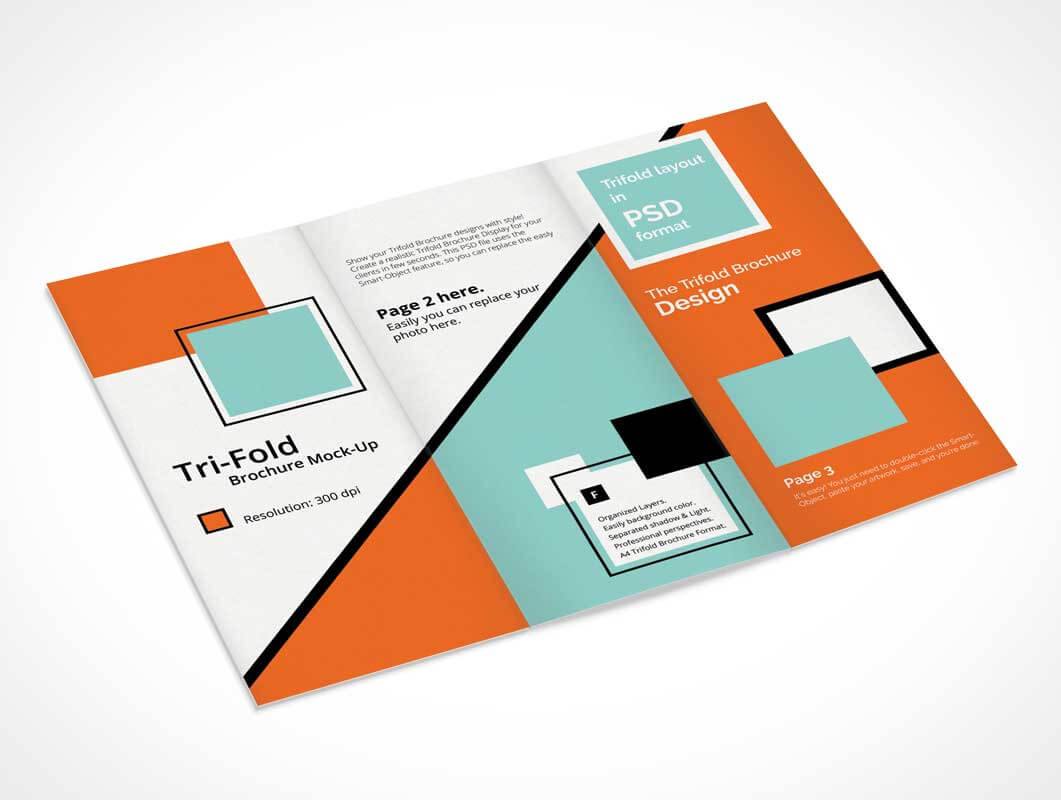 Tri Fold Brochure Psd Mockup A4 Design – Psd Mockups With Regard To 3 Fold Brochure Template Psd
