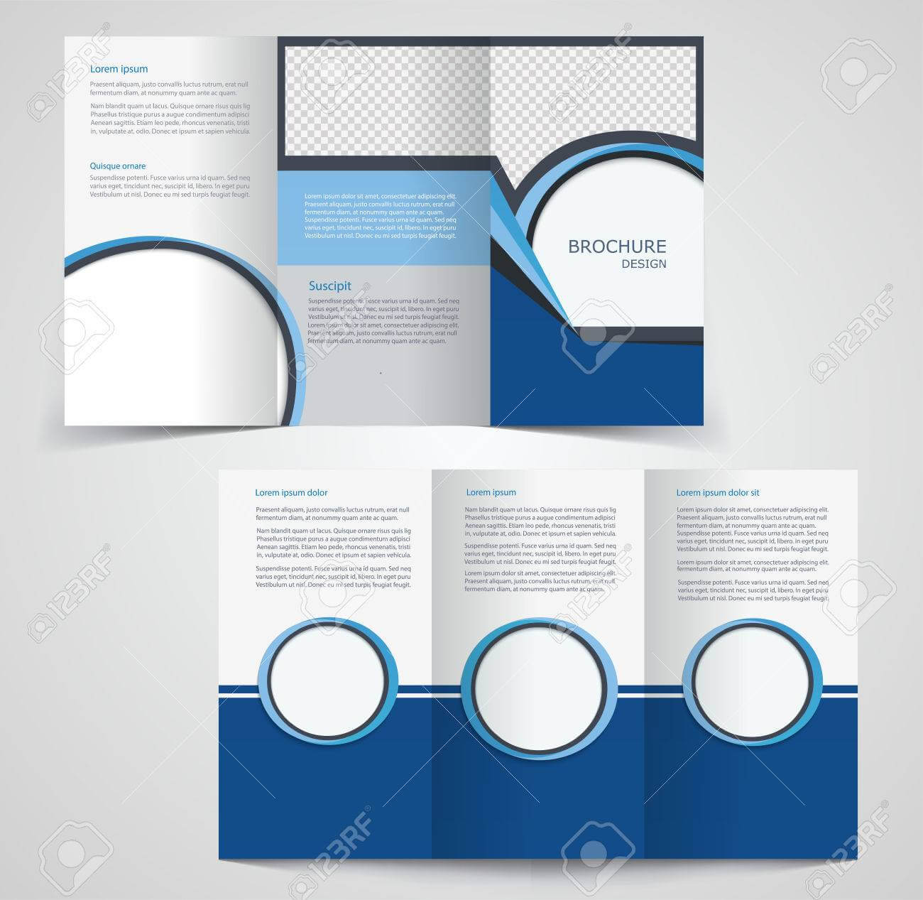 Tri Fold Business Brochure Template, Two Sided Template Design,.. Within Double Sided Tri Fold Brochure Template