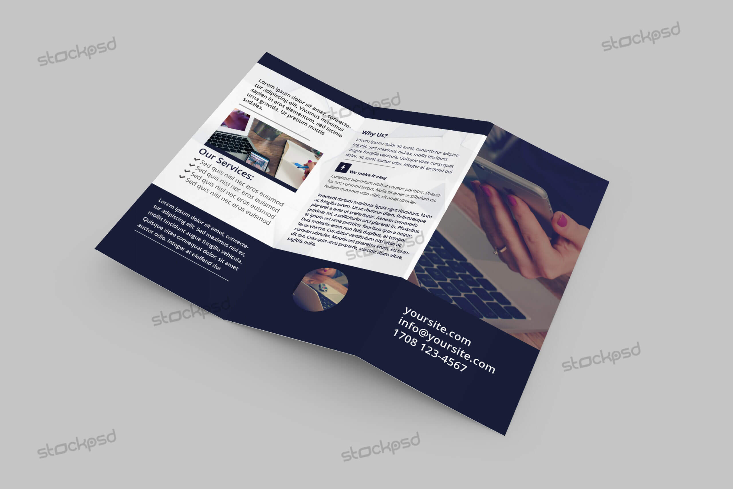 Tri Fold Corporate Brochure – Free Psd Template – Free Psd Intended For Brochure Psd Template 3 Fold