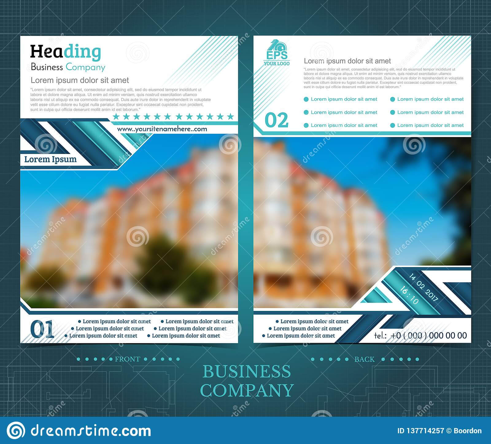 Two Sided Brochure Or Flayer Template Design With One With Regard To One Sided Brochure Template