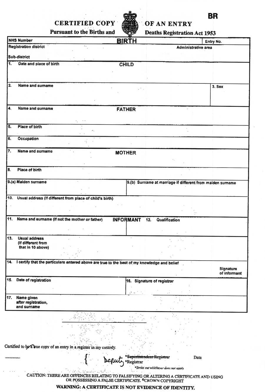 Uk Birth Certificate Wedding Document For Santorini Legal Inside Birth Certificate Template Uk