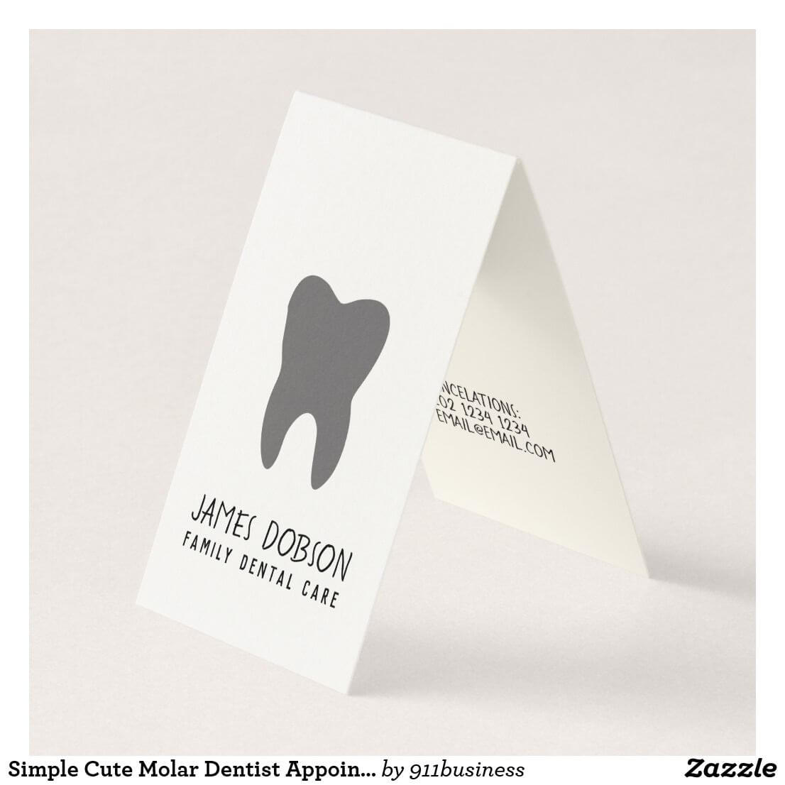 Unique Contemporary Cute Molar Dentist Appointment Business Regarding Dentist Appointment Card Template