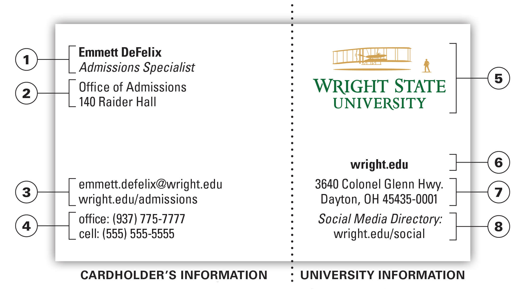 University Business Card | The Wright State University Brand Within Graduate Student Business Cards Template