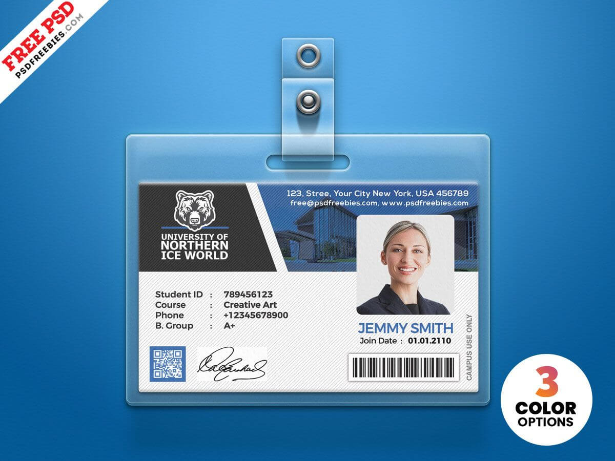 University Student Identity Card Psdpsd Freebies On Dribbble Intended For College Id Card Template Psd