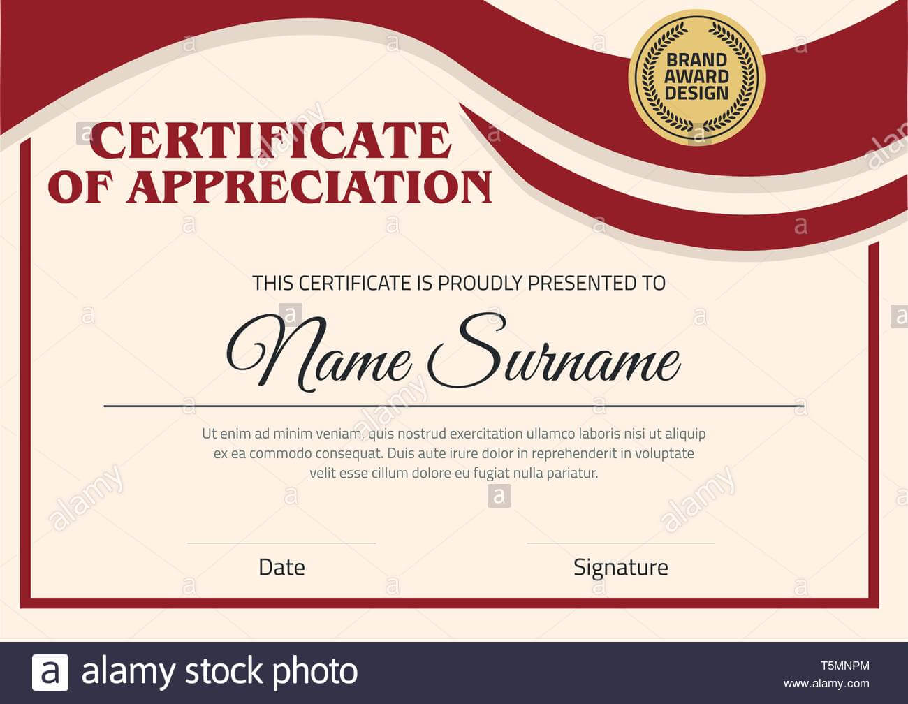 Vector Certificate Template. Illustration Certificate In A4 With Certificate Template Size