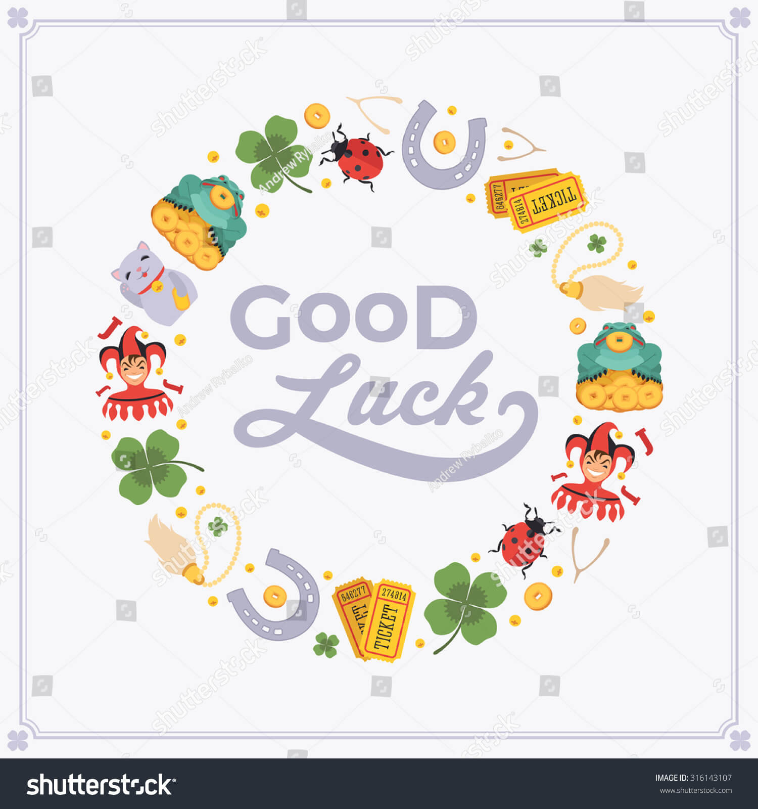 Vector Decorating Design Made Lucky Charms Stock Vector With Good Luck Card Template