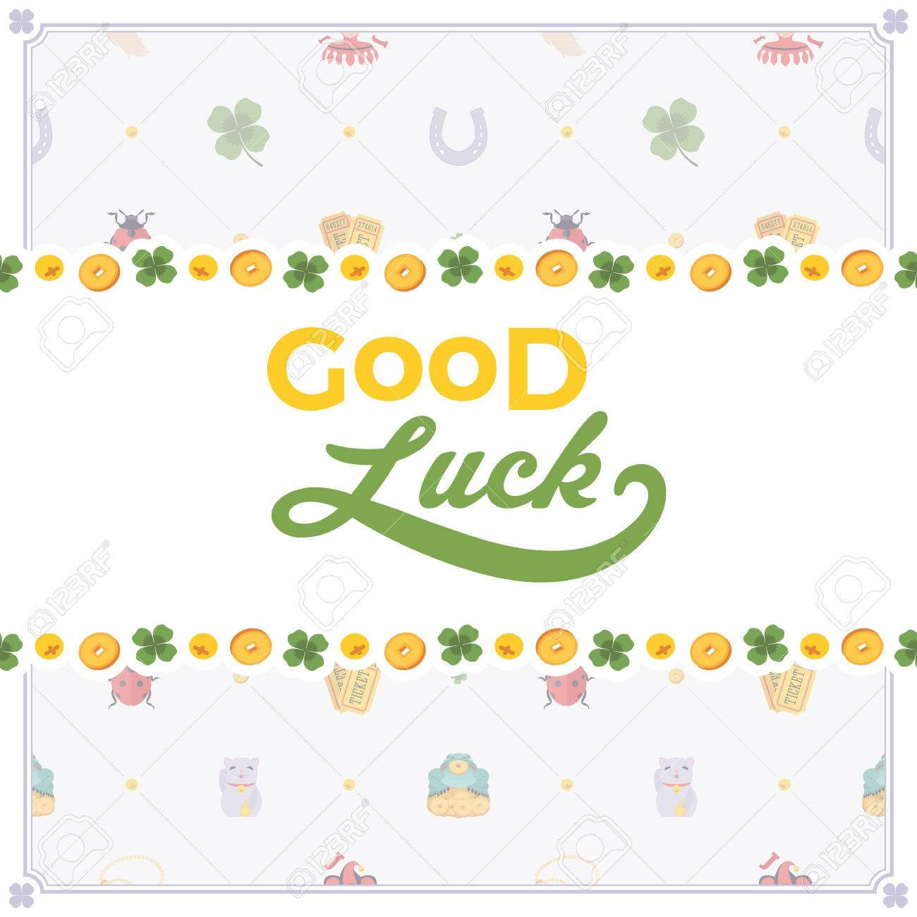 Vector Decorating Design Made Of Lucky Charms, And The Words.. Intended For Good Luck Card Template
