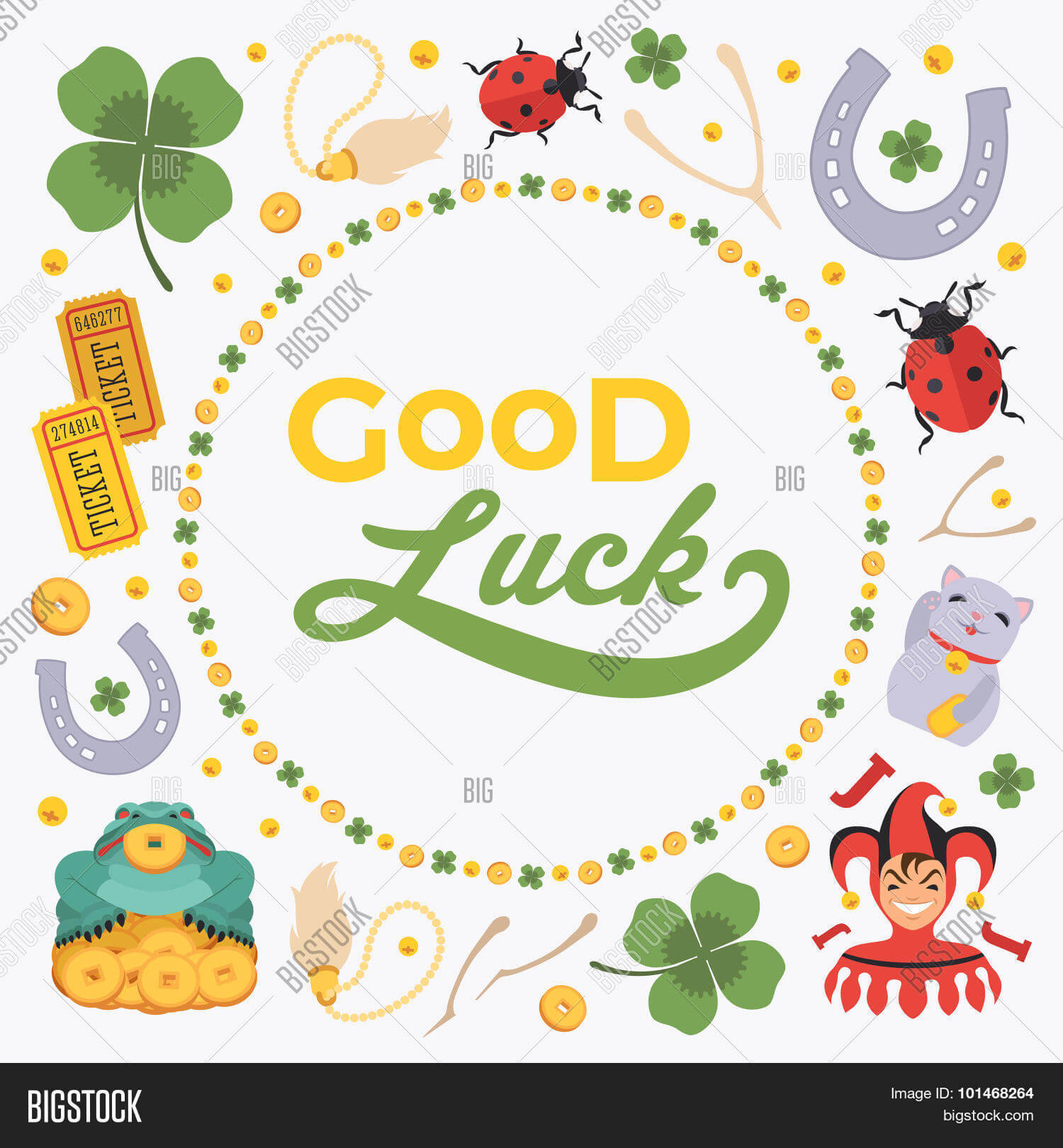 Vector Decorating Vector & Photo (Free Trial) | Bigstock With Good Luck Card Template