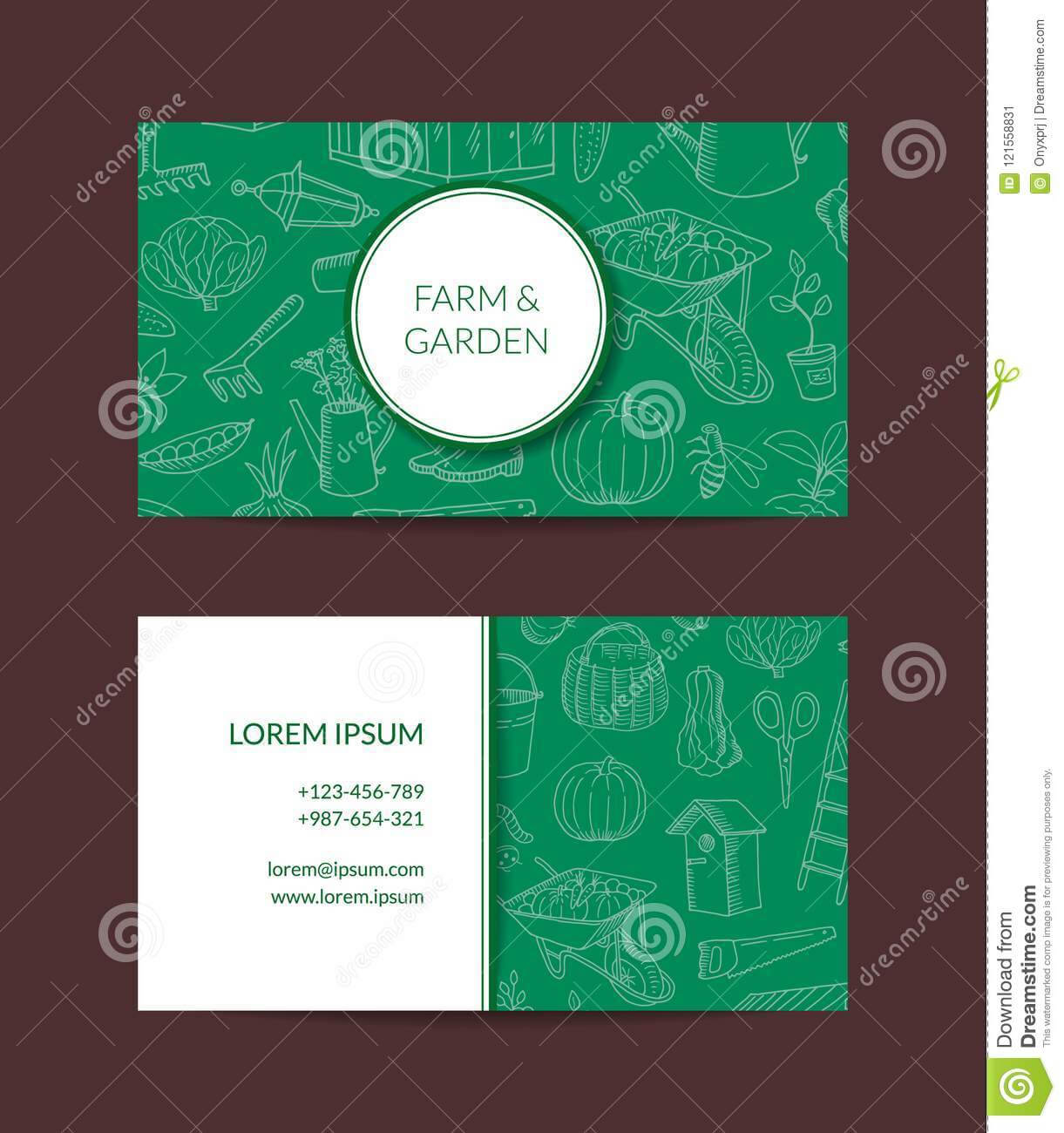 Vector Gardening Doodle Icons Business Card Stock Vector Inside Gardening Business Cards Templates