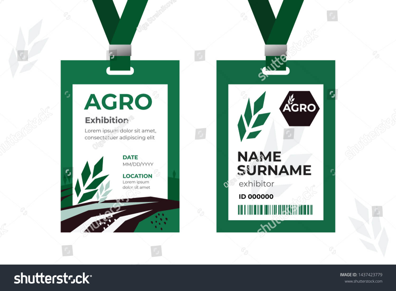 Vector Template Id Card Strap Design Stock Vector (Royalty Within Conference Id Card Template