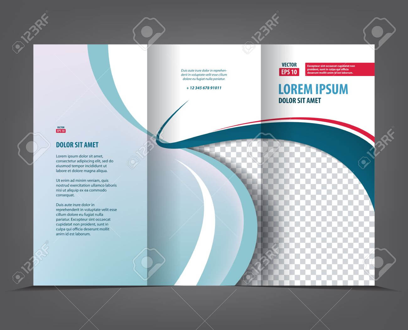 Vector Tri Fold Brochure Template Design, Concept Business Trifold.. Regarding 3 Fold Brochure Template Free