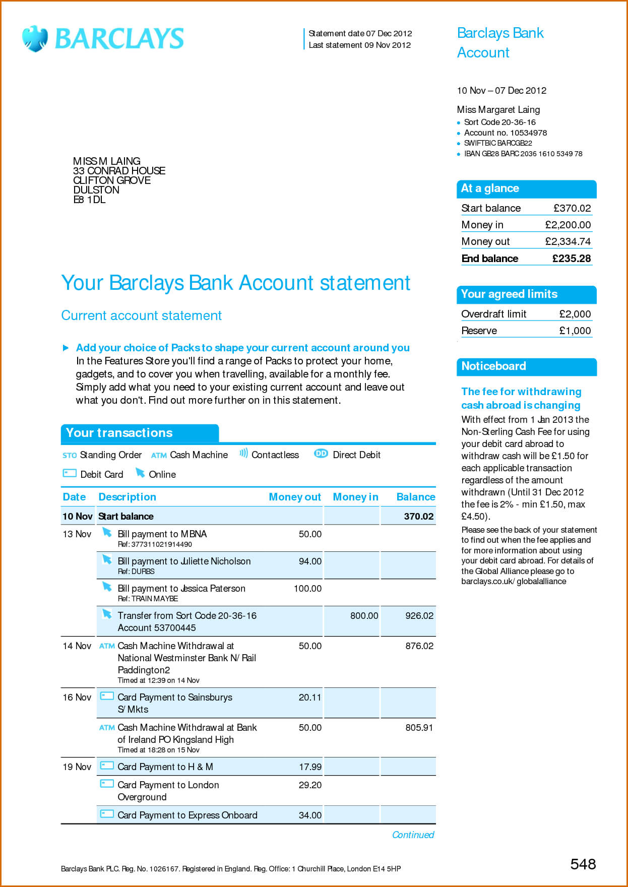 Viewing Gallery For - Bank Account Statement | Statement Regarding Credit Card Statement Template