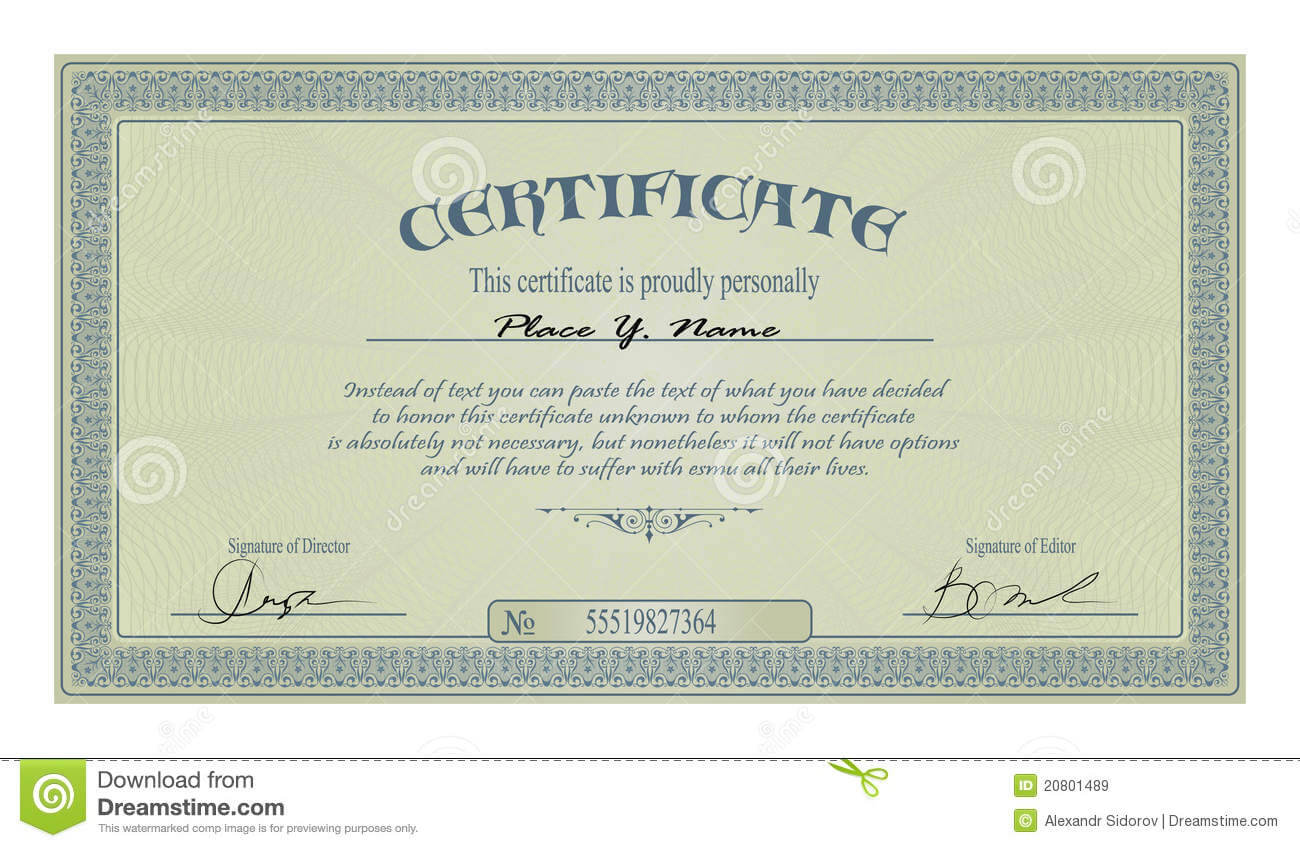 Vintage Frame Or Certificate Template Stock Vector Within Free Stock Certificate Template Download