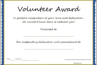Volunteer Award Certificate Template - Sample Templates with regard to Safety Recognition Certificate Template