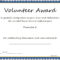 Volunteer Award Certificate Template – Sample Templates With Regard To Safety Recognition Certificate Template