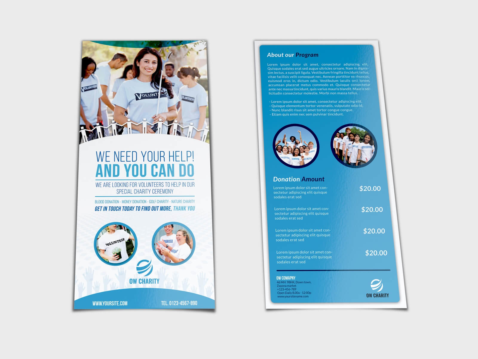 Volunteer Flyer Template Dl Sizeowpictures On Dribbble With Regard To Volunteer Brochure Template