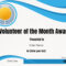 Volunteer Of The Month Certificate Template | Certificate In Volunteer Certificate Templates