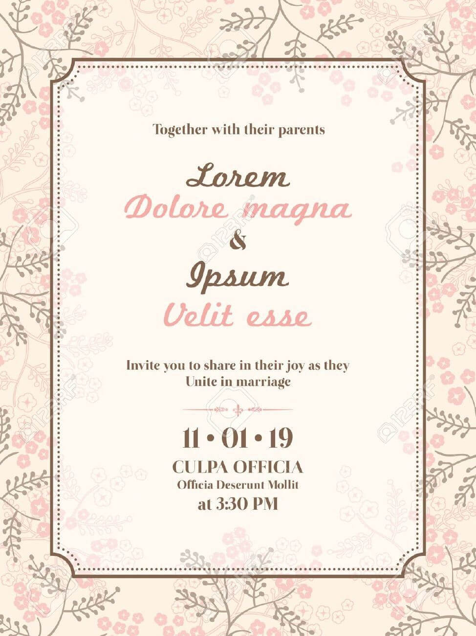 Wedding Invitation Cards Samples | Marriage Invitation Card In Sample Wedding Invitation Cards Templates