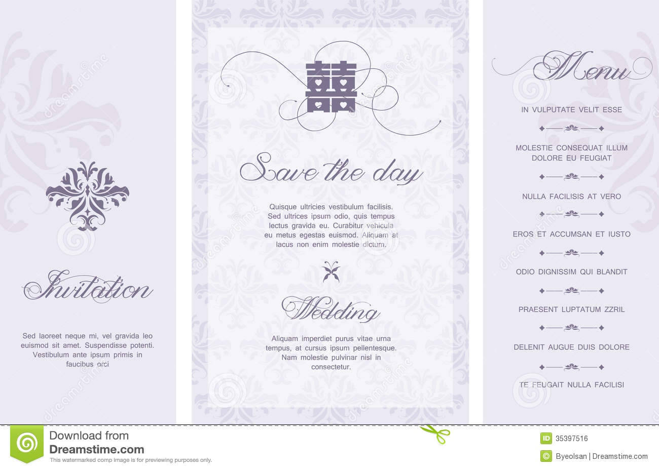 Wedding Invitation Stock Vector. Illustration Of Card – 35397516 With Free E Wedding Invitation Card Templates