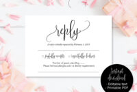 Wedding Rsvp Cards, Wedding Reply Attendance Acceptance inside Acceptance Card Template