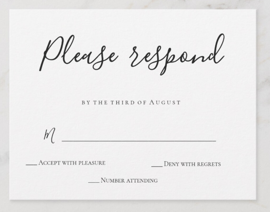 Wedding Rsvp Examples – Sample Rsvps You Can Use For Your With Regard To Template For Rsvp Cards For Wedding