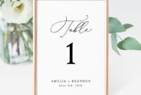 Wedding Table Numbers Template, Printable Wedding Table within Table Number Cards Template