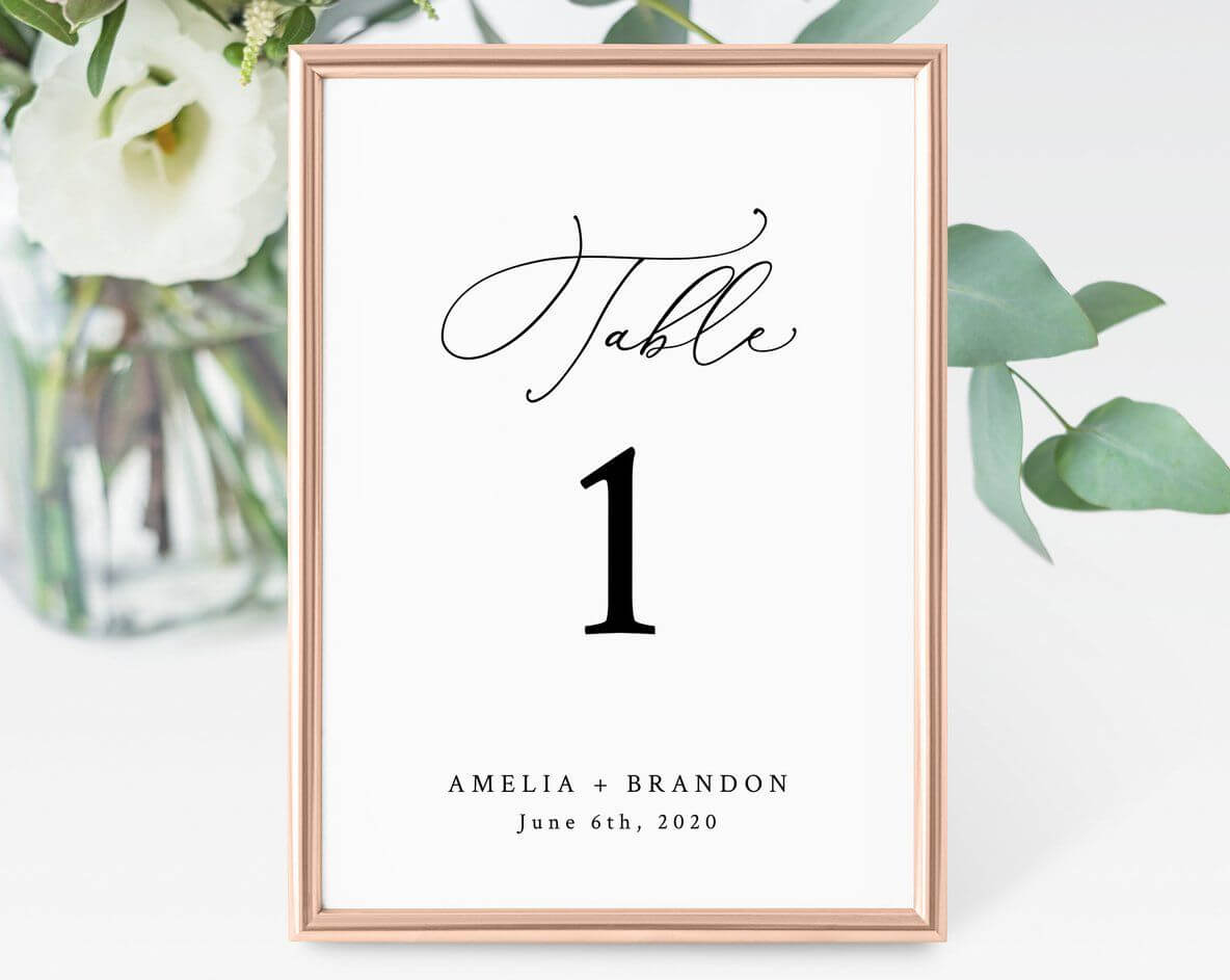 Wedding Table Numbers Template, Printable Wedding Table Within Table Number Cards Template